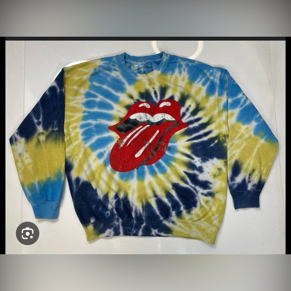 The Rolling Stones Tie-Dye Sweatshirt - Blue, Yellow, Red - Picture 2 of 7